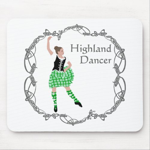 Scottish Highland Dancer Celtic Knotwork Green