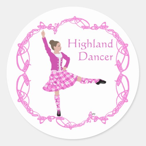 Scottish Highland Dancer Celtic Knotwork Pink