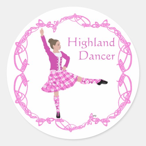 Scottish Highland Dancer Celtic Knotwork Pink