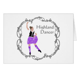 Scottish Highland Dancer Celtic Knotwork Purple Cards