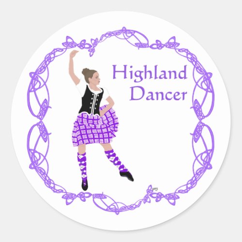 Scottish Highland Dancer Celtic Knotwork Purple