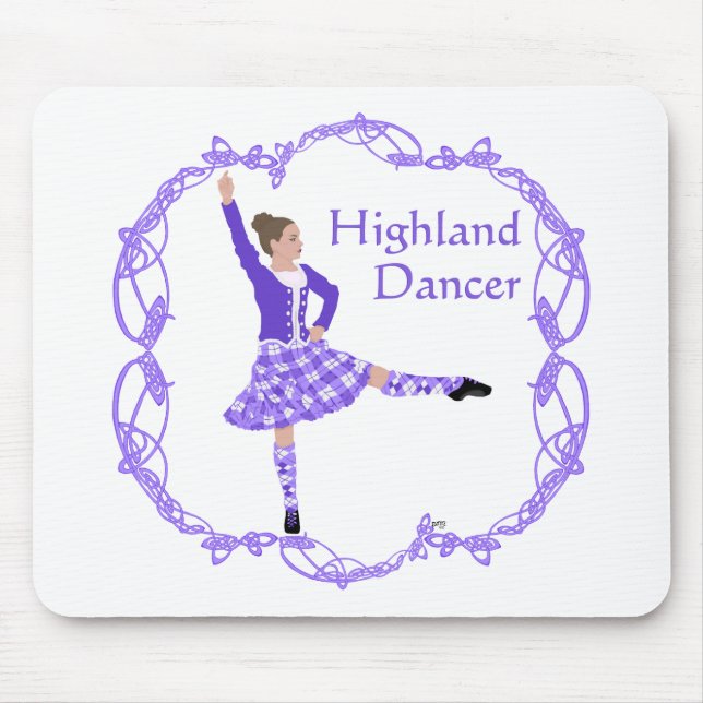 Scottish Highland Dancer Celtic Knotwork Purple Mouse Pad (Front)