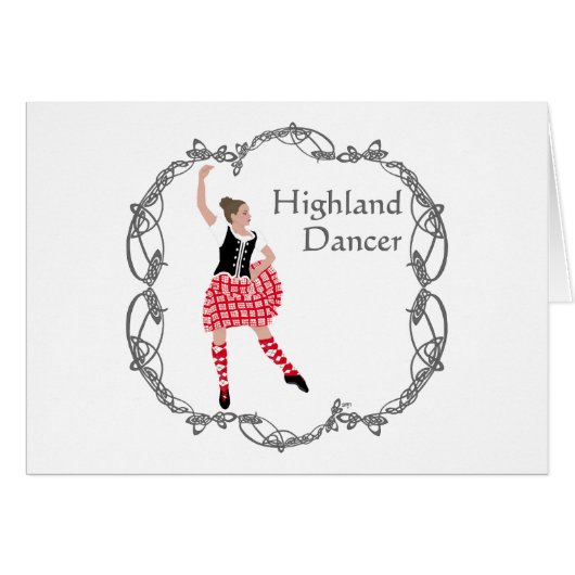 Scottish Highland Dancer Celtic Knotwork Red Cards (Front Horizontal)