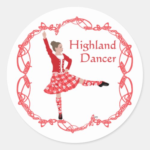 Scottish Highland Dancer Celtic Knotwork Red
