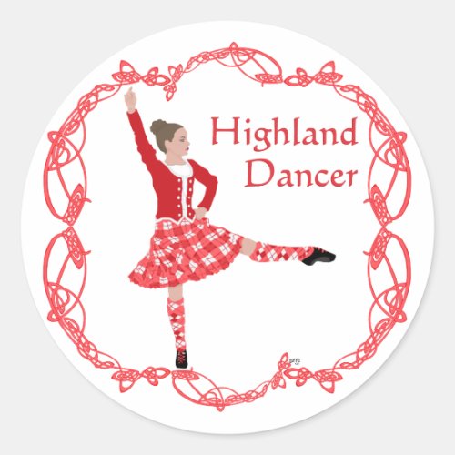Scottish Highland Dancer Celtic Knotwork Red