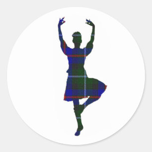 Scottish Highland Dancer Classic Round Sticker