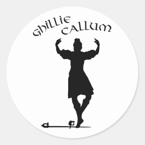 Scottish Highland Dancer Ghillie Callum Classic Round Sticker