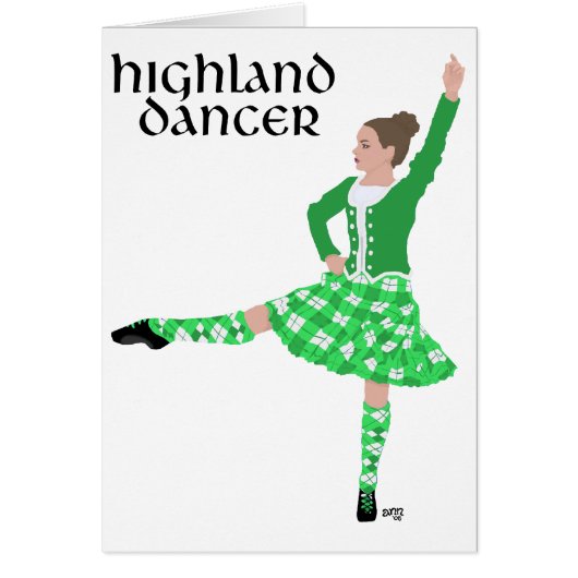 Scottish Highland Dancer Green Cards (Front)