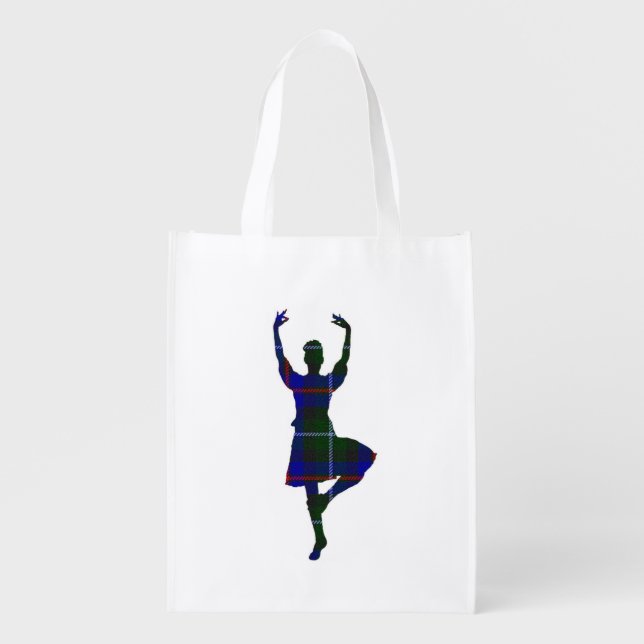 Scottish Highland Dancer Grocery Bag (Front)