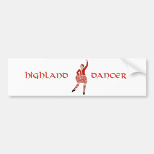Scottish Highland Dancer in Red Bumper Sticker
