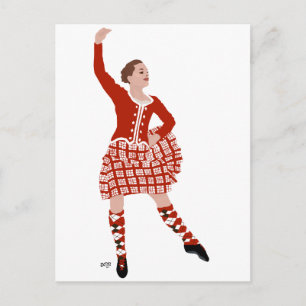 Scottish Highland Dancer in Red Postcard
