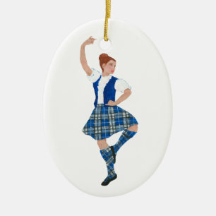 Scottish Highland Dancer - Nevil Plaid Ceramic Ornament