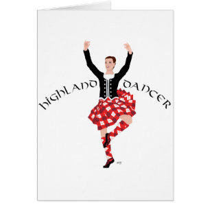 Scottish Highland Dancer Red and Black Cards