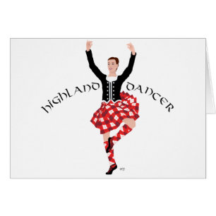 Scottish Highland Dancer Red and Black Cards