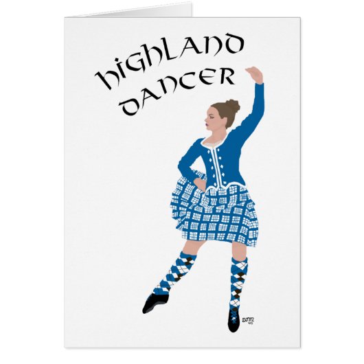 Scottish Highland Dancer - Teal Cards (Front)