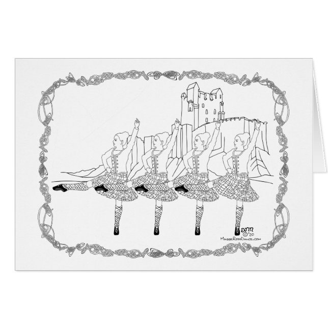Scottish Highland Dancers Cards (Front Horizontal)