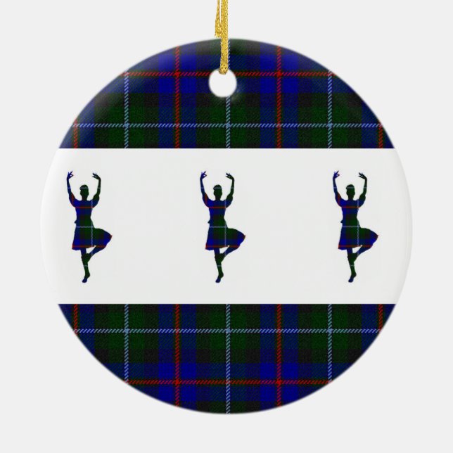Scottish Highland Dancers double-sided Ceramic Ornament (Back)