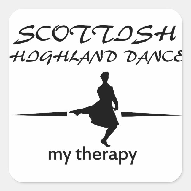 Scottish Highland dancing designs Square Sticker (Front)