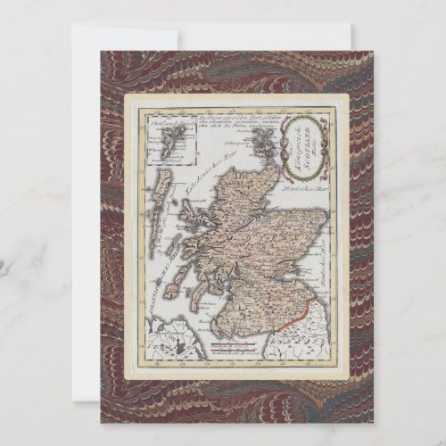 Scottish Highland Festival Antique Map Elegant Invitation