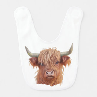 Scottish Highland Hairy Cow Baby Bib