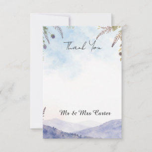 Scottish Highland Heather Wedding Thank You Card