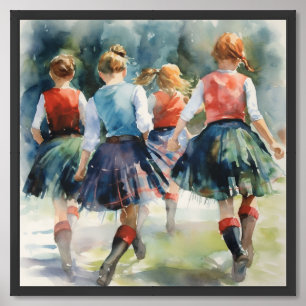 Scottish Highland: Highlander's Dance Framed Art