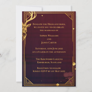 Scottish Highland Skies Wedding Invitation Water