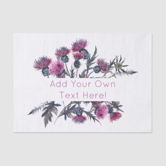 Scottish Highland Thistle Personalize Frame Tissue Paper (Front)