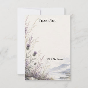 Scottish Highland Thistle Wedding Thank You Card