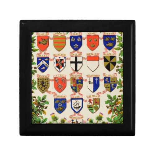 Scottish Highlander Clan Coat Of Arms Shields Gift Box