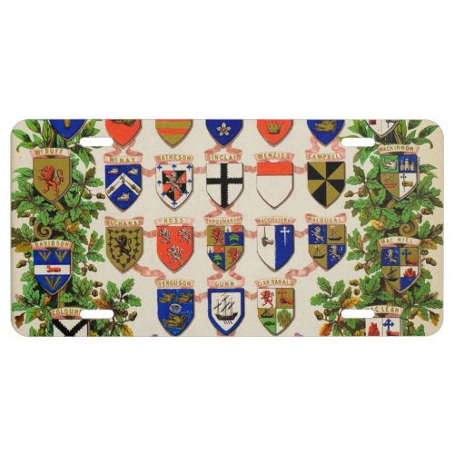 Scottish Highlander Clan Coat Of Arms Shields License Plate