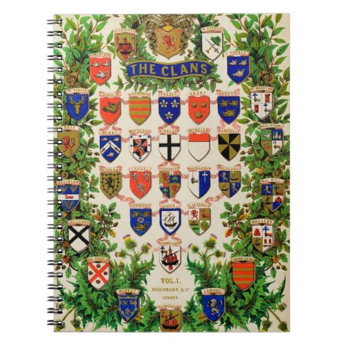 Scottish Highlander Clan Coat Of Arms Shields Notebook