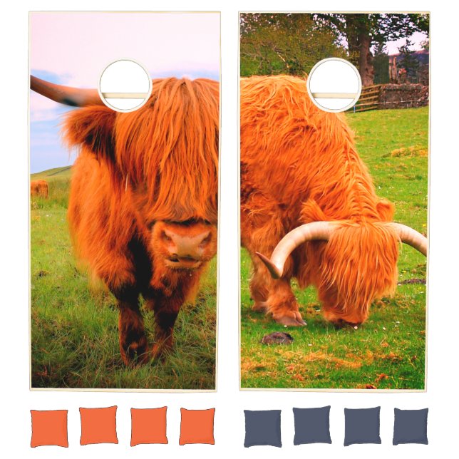 Scottish Highlander Cow Cornhole Set (Set)