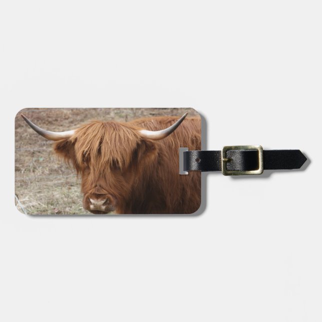 Scottish Highlander Luggage Tag (Front Horizontal)
