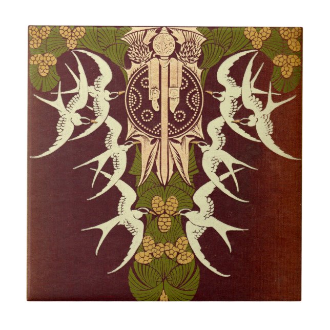 Scottish Highlands Antique Book Cover Ceramic Tile (Front)