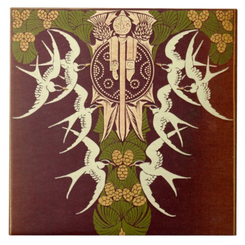 Scottish Highlands Antique Book Cover Ceramic Tile