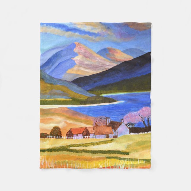 Scottish Highlands fleece blanket  (Front)