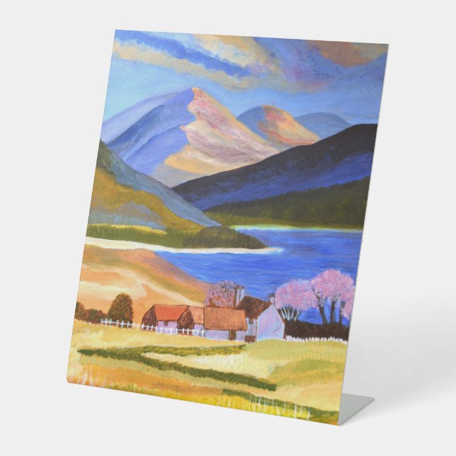 Scottish highlands Pedestal Stand  Pedestal Sign (Front)