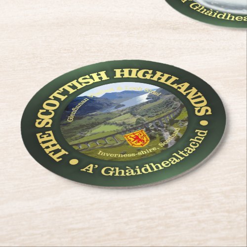 Scottish Highlands Round Paper Coaster