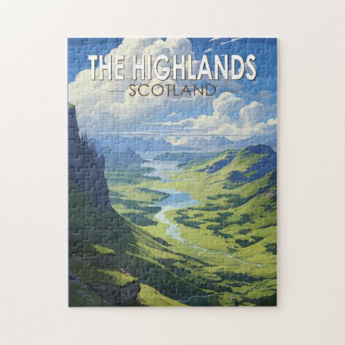 Scottish Highlands Scotland Travel Art Vintage Jigsaw Puzzle