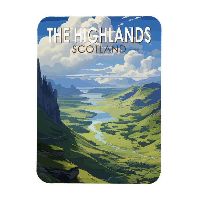 Scottish Highlands Scotland Travel Art Vintage Magnet (Vertical)