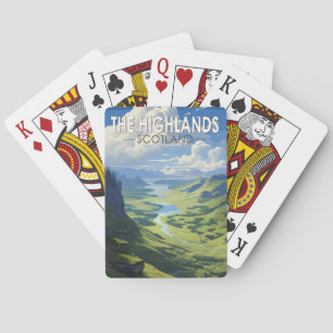 Scottish Highlands Scotland Travel Art Vintage Poker Cards