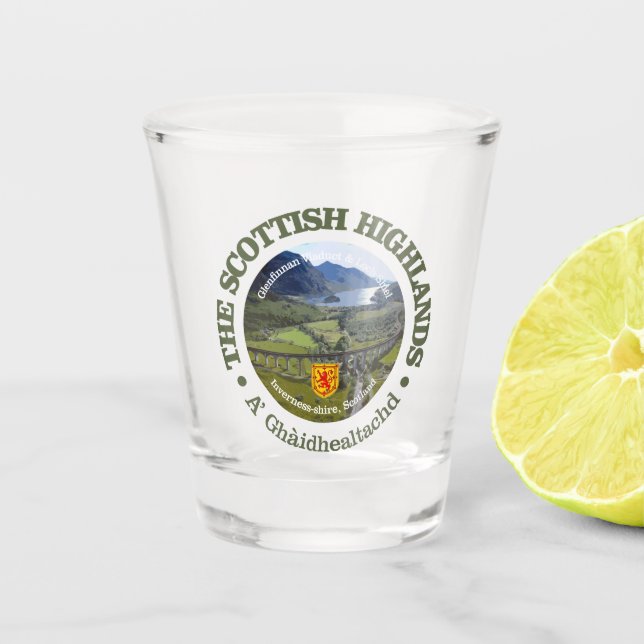 Scottish Highlands Shot Glass (Front)