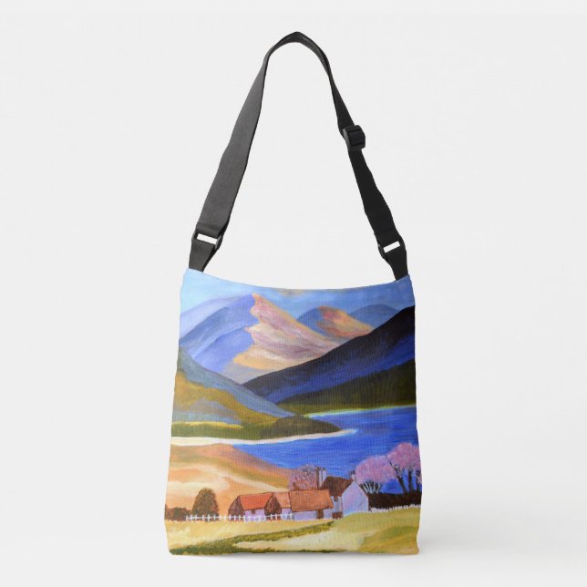 Scottish Highlands Tulips Cross-Body Bag (Front)
