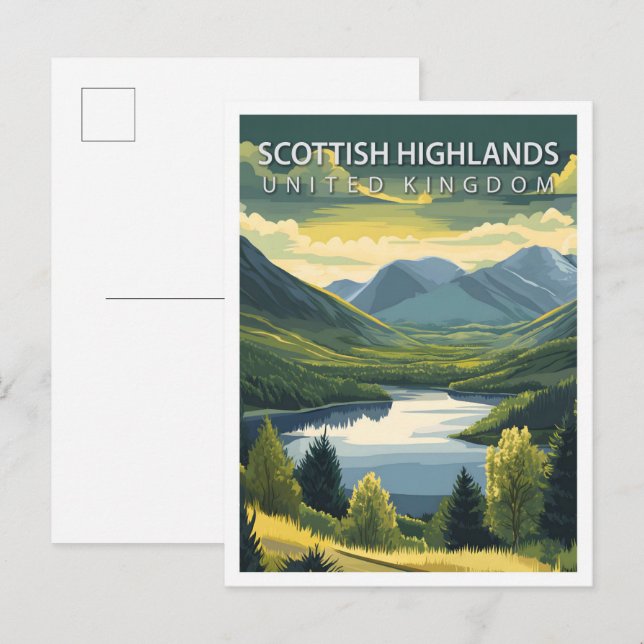 Scottish Highlands United Kingdom Travel Postcard (Front/Back)
