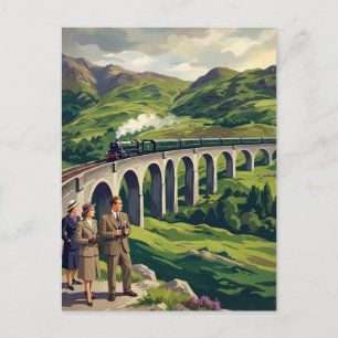 Scottish Highlands Vintage Travel Railway Postcard