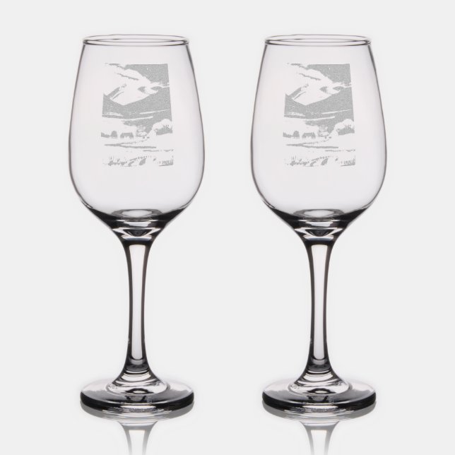 Scottish Highlands wine glasses  (Glassware)