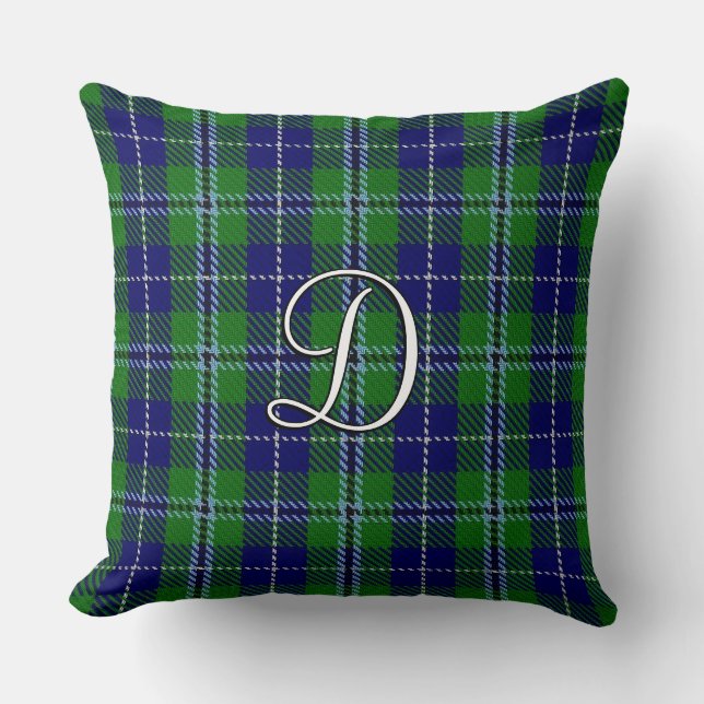 Scottish Home Clan Douglas Tartan Plaid Throw Pillow (Front)