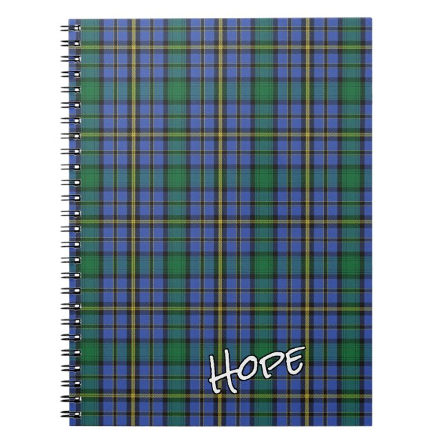 Scottish Honor Clan Hope Tartan Notebook (Front)