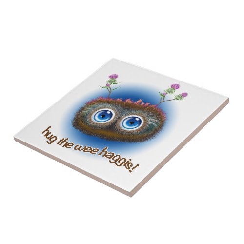 Scottish Hoots Toots Haggis Ceramic Tile